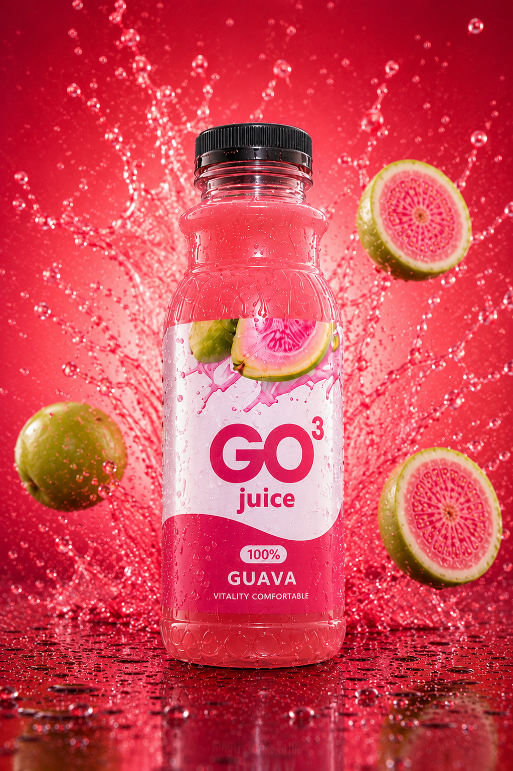 GO³ Guava juice bottle